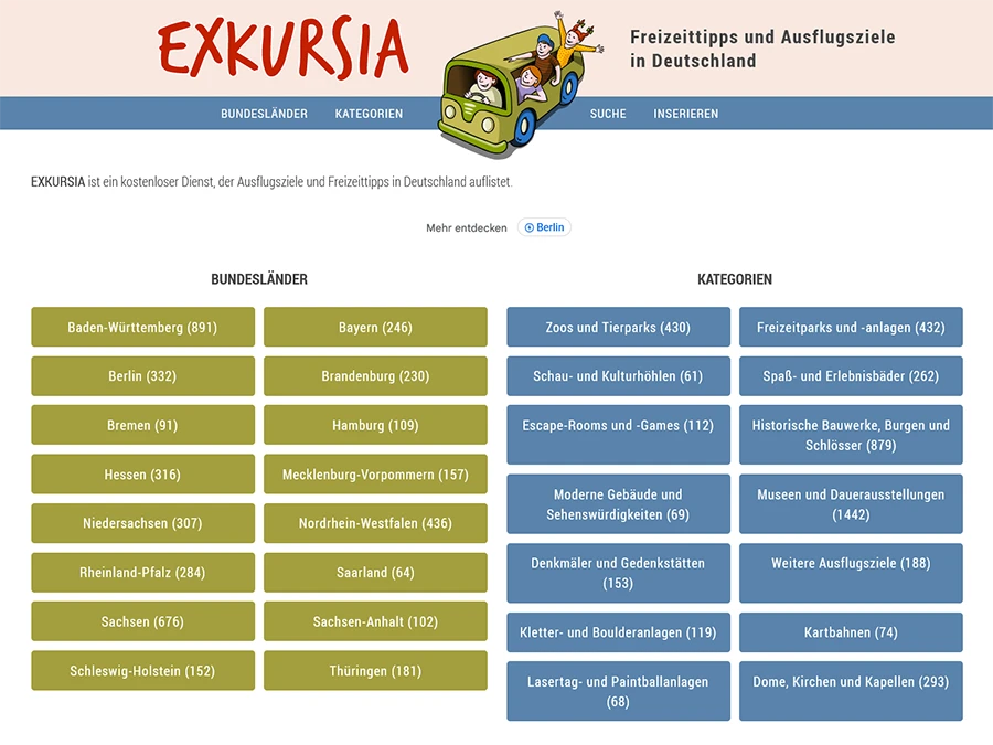 Referenz von Internet-Service Berlin: Exkursia