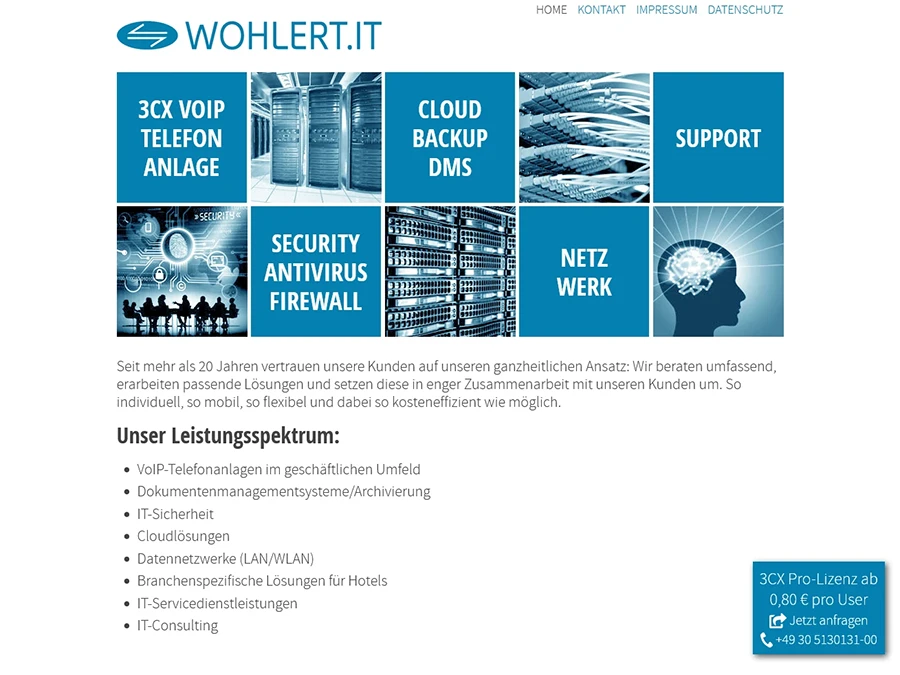 Referenz von Internet-Service Berlin: Wohlert IT, Berlin